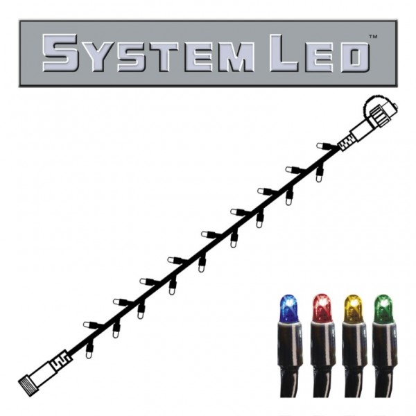 System LED Black | Lichterkette | koppelbar | exkl. Trafo | 5,00m | 50x Bunt