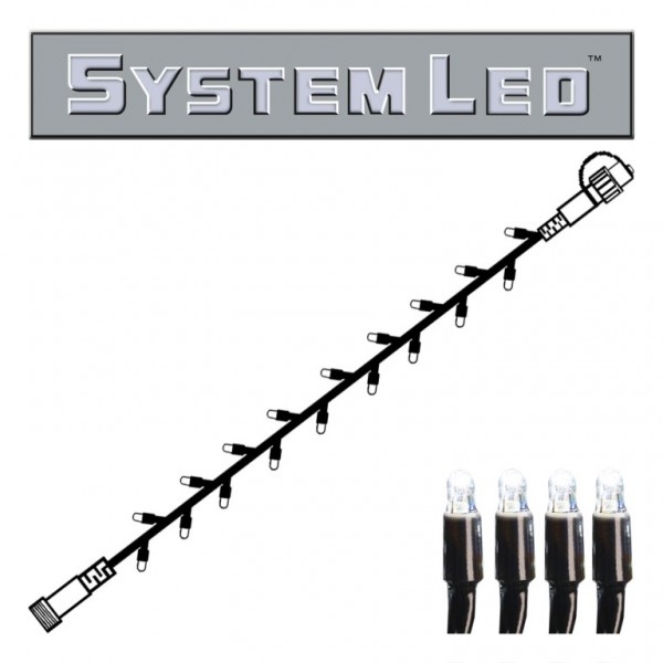 System LED Black | Lichterkette | koppelbar | exkl. Trafo | 5,00m | 50x Kaltweiß
