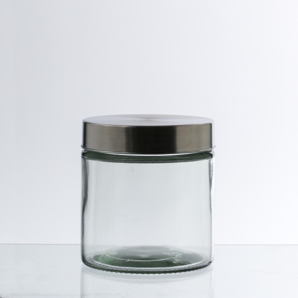 Vorratsdose S - Vorratsglas mit Edelstahldeckel - 0,85 Liter - D:11cm - H: 12cm