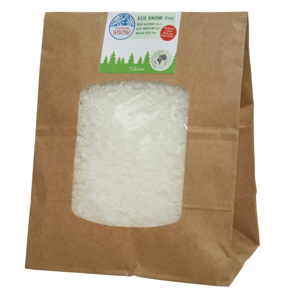 Kunstschnee - Beutel - Kunststoff - 34g - grob - weiß - 100% biologisch abbaubar