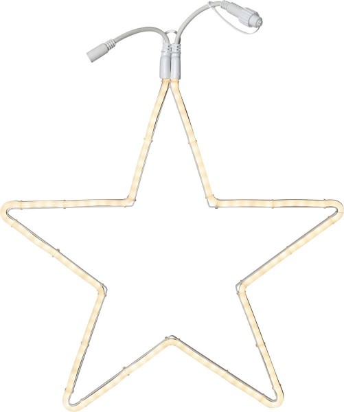 System LED White - Leuchtstern weiß - mit warmweißem Lichtschlauch - 55x55cm - IP44