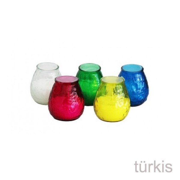 Duftkerze im türkisen Glas - Citronella - gegen Stechmücken - +/-50 Stunden