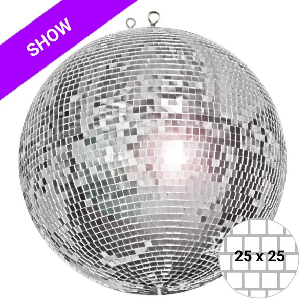 Spiegelkugel 100cm - silber - Diskokugel Echtglas - 25x25mm XL Spiegel - SHOW SERIE