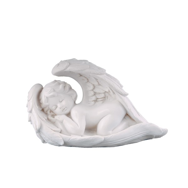 Engel schlafend - weiss - 16 x 9 x 7cm