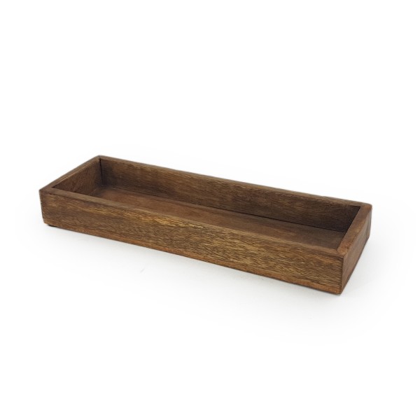 Tablett - Dekotablett - rechteckig - Mangoholz - L: 33,5cm - H: 4cm - natur