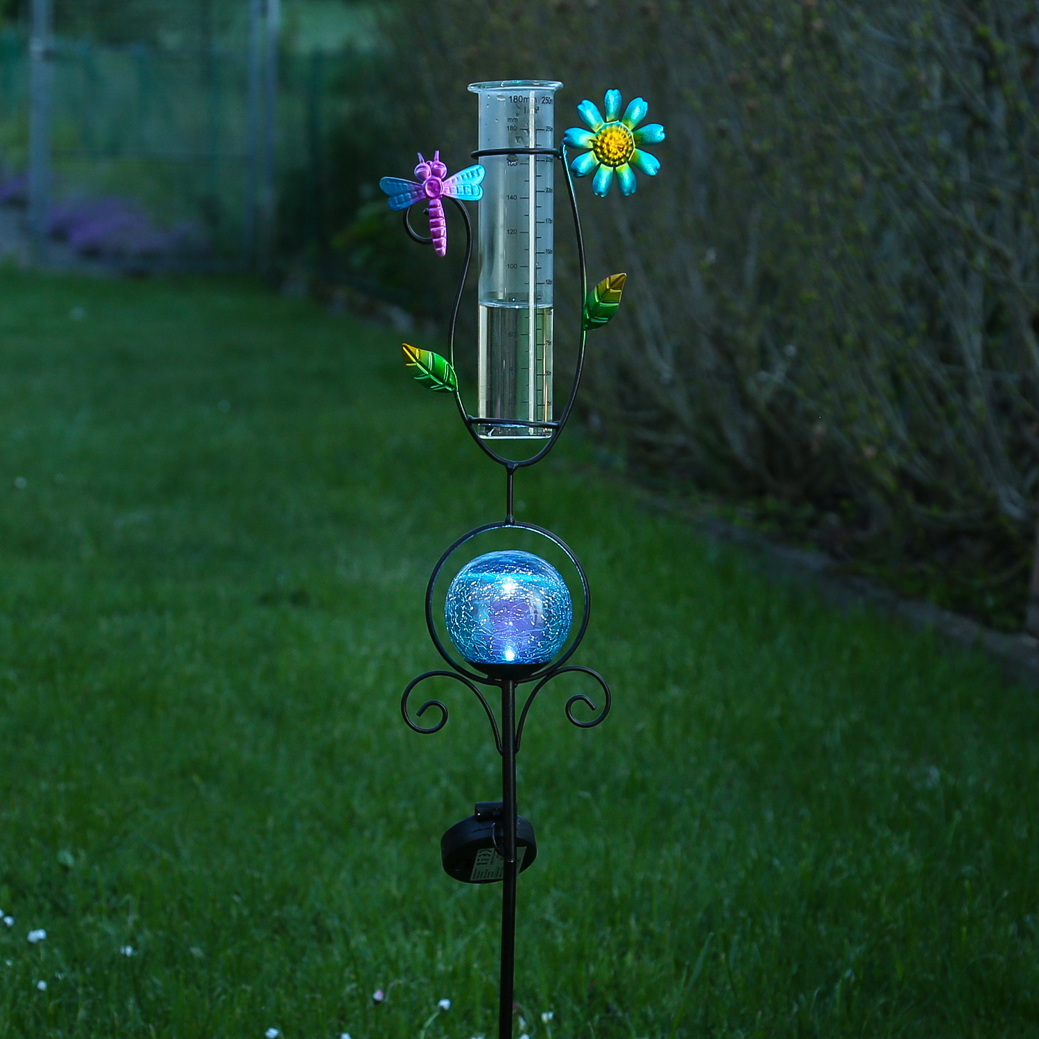 LED Solarstecker LIBELLE mit Regenmesser H 93cm