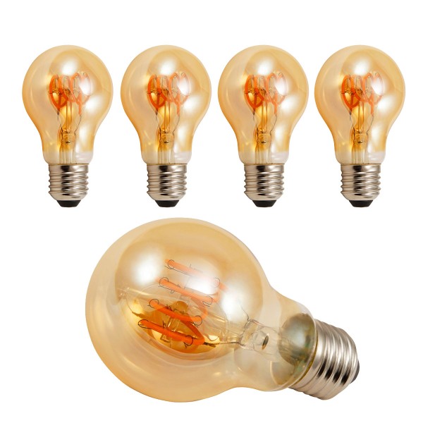 4 x LED Tropfenlampe RETRO-GOLD-Filament - E27 - 4W - 280lm - 2200K