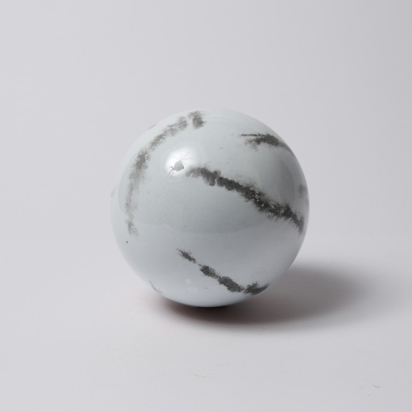 Dekokugel - Edelstahl - Marmoroptik - D: 5cm - weiß, grau