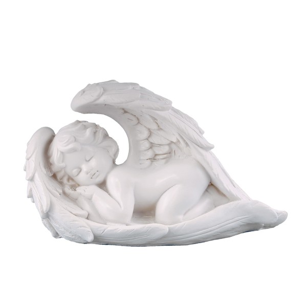 Engel schlafend - weiss - 21 x 13 x 9cm