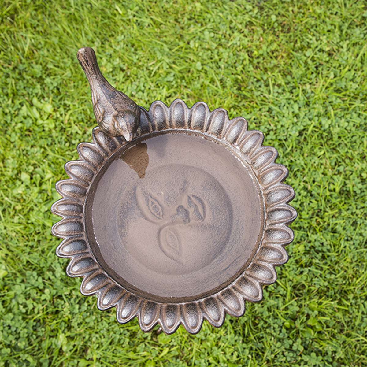 Vogeltränke aus Gusseisen ø 19cm Höhe ca. 80cm Schale ca. 23 x 19
